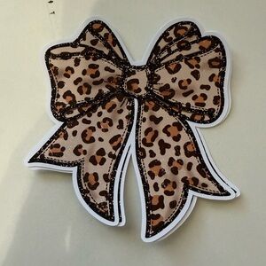 Brown animal print  bow card stock car freshie scent varie air freshener croquet